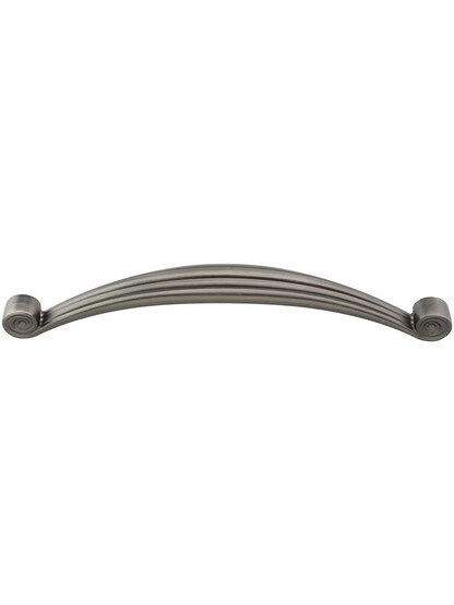 Lille Palm-Leaf Cabinet Pull - 6 1/4 inch Center-to-Center in Brushed Pewter.